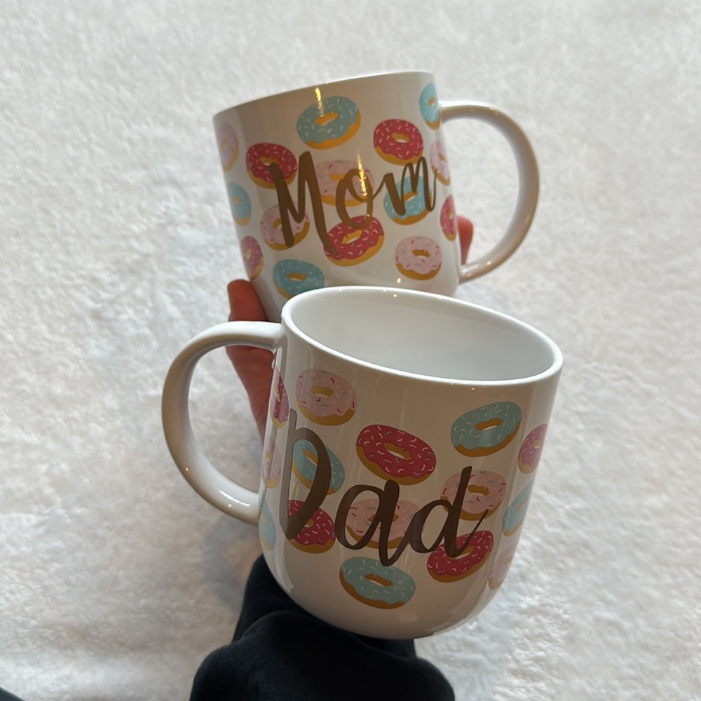 Mom & Dad 18oz. Doughnut Coffee Mugs (Set of 2) White - Picture 3 of 16